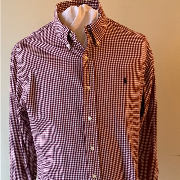 Ralph Lauren Other - Ralph Lauren Red Gingham Long Sleeve Dress Shirt